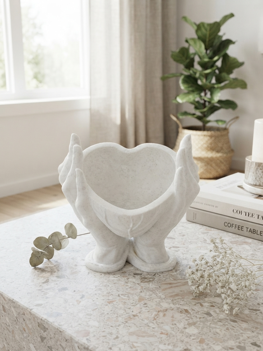 Cupped Hands Planter – 3D Printed Sculptural Succulent Pot