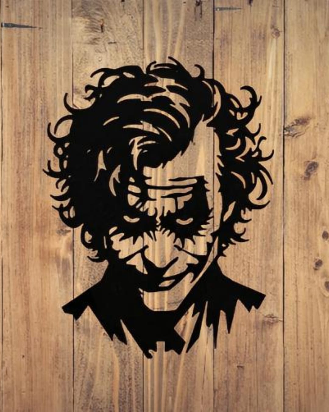 Joker Silhouette 3D Printed Wall Art – Minimalist Cinematic Decor