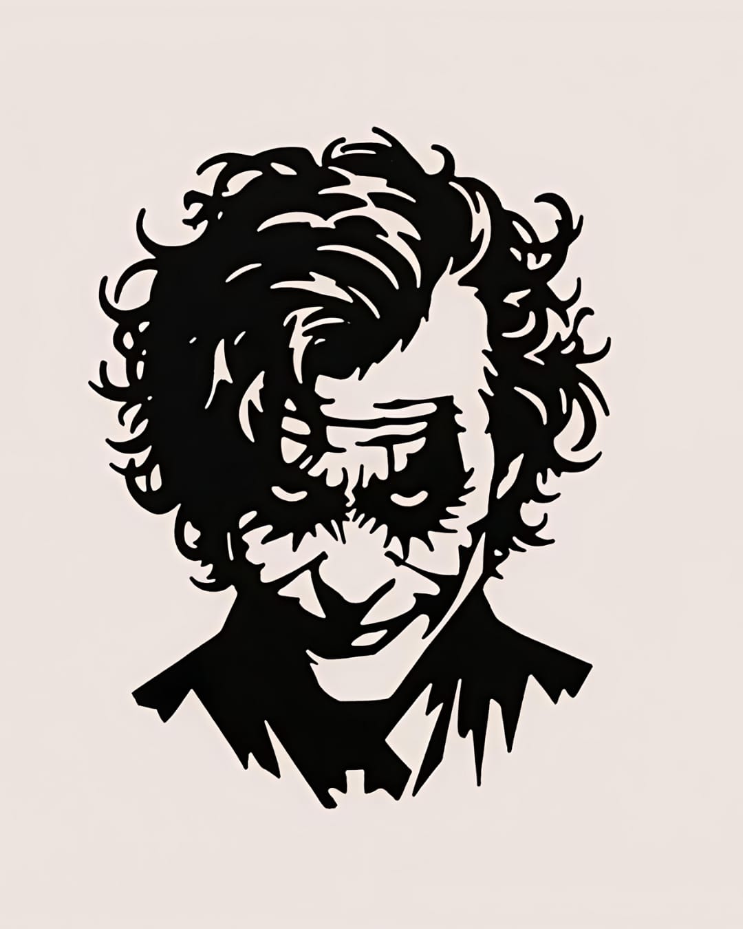 Joker Silhouette 3D Printed Wall Art – Minimalist Cinematic Decor